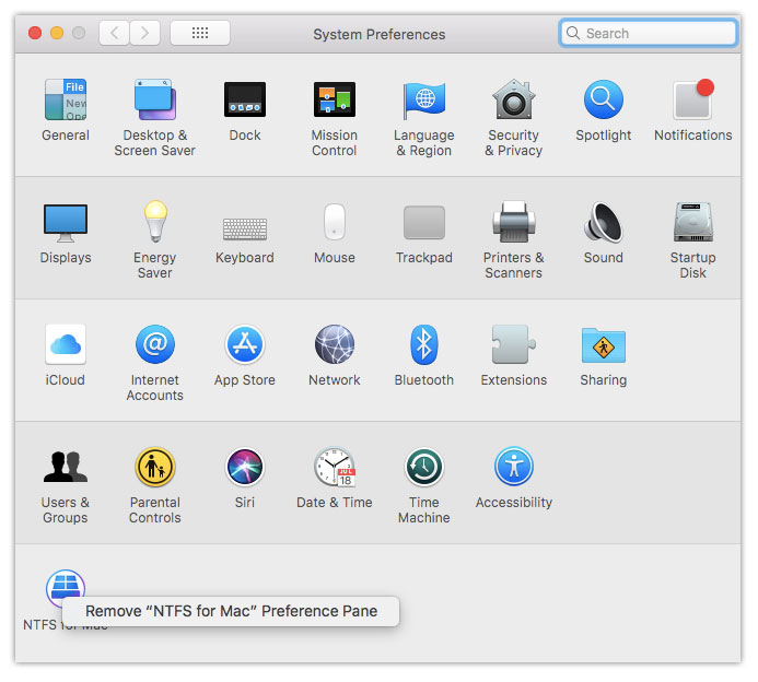 could not load ntfs for mac os x preference pane